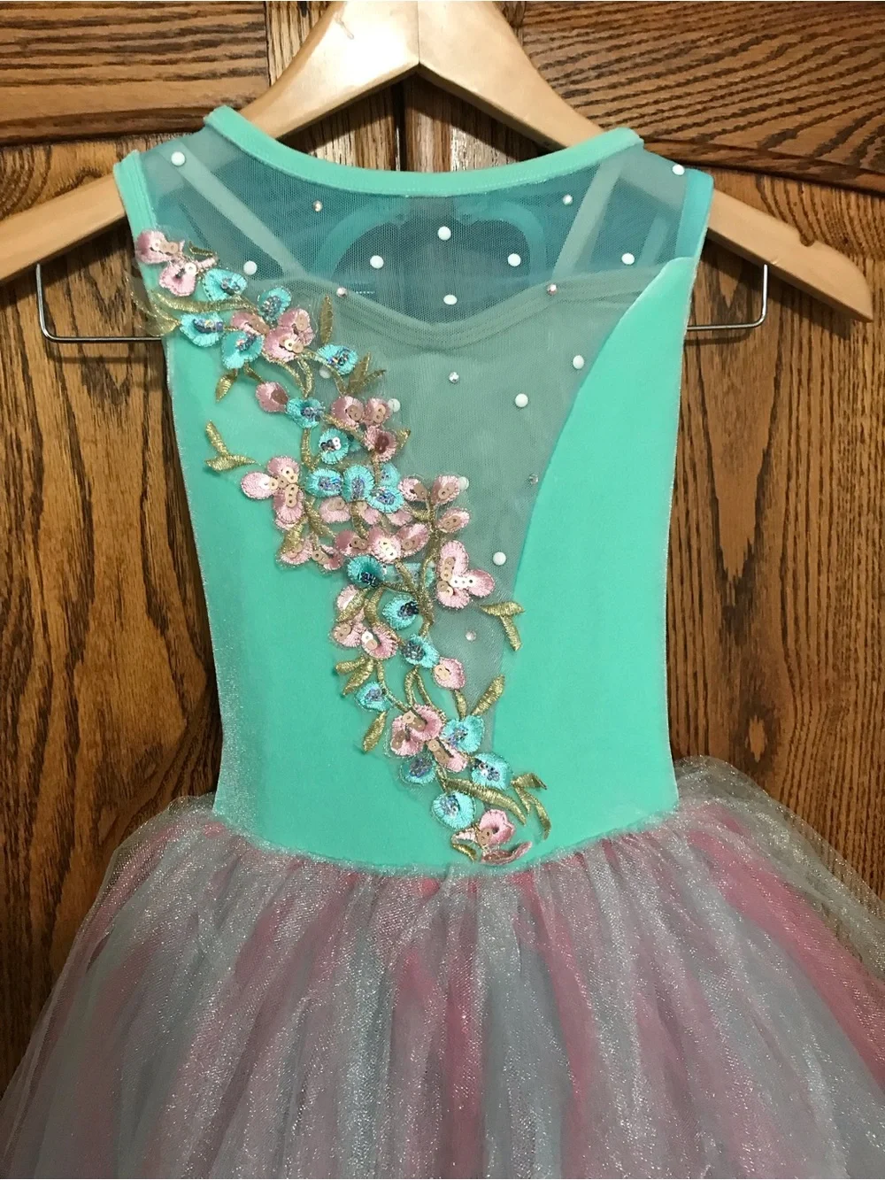 Curtain Call Girls Small Ballet Dance TuTu Costume Teal Blue